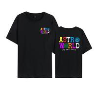 PLIOUASZ t Shirt Homme Astroworld Graphic Mens T-Shirt, T-Shirts pour Hommes, Pack De T-Shirts, T-Shirts De Créateurs Imprimés Décontractés-Noir C-s