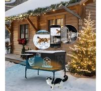 PLIOW Maison chauffante pour chat - Maison pour chat d'extérieur isolée et imperméable pour l'hiver avec caméra intelligente - Maison chaude pour chat errant à l'extérieur (noir, taille M, 54,1 x 33 x