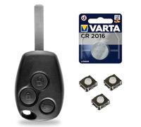 Plip Boitier Télécommande Coque Clé Renault Modus Clio Trafic Master Twingo Scenic + 3 Switch et 1 Pile C2016 - Kit iRace Keys®