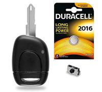 Plip Télécommande Coque de Clé 1 Bouton Compatible pour Renault Twingo Kangoo Scenic Megane Espace Laguna Safrane + Pile CR2016 - Kit iRace Keys®