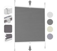 Plissé Klemmfix sans perçage 45x100cm gris foncé Store solaire tendu Opaque Protection contre la lumière Store plissé Stores vénitiens pour fenêtres et portes