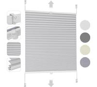 Plissé Klemmfix sans perçage 50x100cm gris clair Store solaire tendu Opaque Protection contre la lumière Store plissé Stores vénitiens pour fenêtres et portes