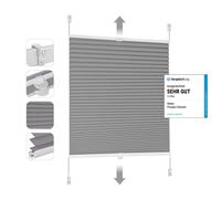Plissé Klemmfix sans perçage 50x130cm gris foncé Store solaire tendu Opaque Protection contre la lumière Store plissé Stores vénitiens pour fenêtres et portes