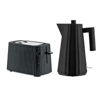 Plissé Bundle MDL06 Bouilloire 1,7l + Plissé MDL08 Grille-pain Set Alessi Noir - 8003299481965