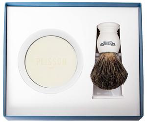 PLISSON 1808 - Genuine badger Essential initiation set - Pearl White - Set de rasage pour hommes 1 St.