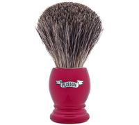 Plisson - Blaireau de Rasage Classique, Blaireau Poil Naturel Gris de Haute Qualité - Manche Rouge Nacré - Taille 12 Standard - Confort et Douceur - Fabrication Française