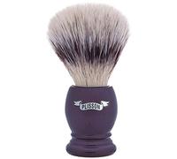 Plisson - Blaireau de Rasage Classique, Blaireau Synthétique Fibre Blanche de Haute Qualité - Manche Marron Nacré - Taille 12 Standard - Confort et Douceur - Fabrication Française