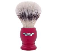 Plisson - Blaireau de Rasage Classique, Blaireau Synthétique Fibre Blanche de Haute Qualité - Manche Rouge Nacré - Taille 12 Standard - Confort et Douceur - Fabrication Française