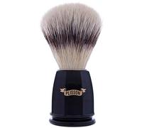Plisson - Blaireau de Rasage Facettes, Blaireau Synthétique Fibre de Haute Qualité - Manche Noir en Acétate - Taille 12 Standard - Confort et Douceur - Fabrication Française