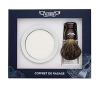 Plisson - Coffret Initiation, Blaireau de Rasage Essentiel Gris de Russie + Support Plexi, Bol en Porcelaine et Savon à Barbe - Manche en Résine - Taille 12 Standard - Fabrication Française