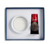 Plisson - Coffret Initiation, Blaireau de Rasage Essentiel Gris de Russie + Support Plexi, Bol en Porcelaine et Savon à Barbe - Manche en Résine - Taille 12 Standard - Fabrication Française