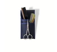 Plisson Set Complet Moustache/Barbe 3 Pièces Ciseaux Brosse 100% Sanglier Peigne Corne