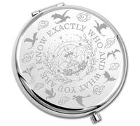 PLITI 4th Wing Miroir compact Dragon Rider Cadeau I Know Exactly Who And What You Are Dragon pour amateur de livres (What You Are CMU)