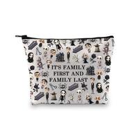 PLITI Addams Family Merchandise Broadway Trousse de maquillage pour fans de la famille « It's Family First and Family Last The AD », First Last Family Bagu, Mode