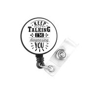 PLITI Bobine de badge pour psychologue - Cadeau de psychologie - Cadeau de santé mentale - Keep Talking I'm Diagnosing You (Keep Talking badgeU)