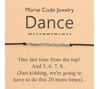 PLITI Bracelet avec code morse pour les amateurs de danse, cadeau de reconnaissance pour professeur de danse, bijou de danse, cadeau inspirant pour l'équipe de danse, M, Acier inoxydable