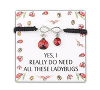 PLITI Bracelet coccinelle porte-bonheur pour fan de coccinelle Oui I Really Do Need All These Ladybugs Bracelet pour les amateurs d'insectes, M, Acier inoxydable