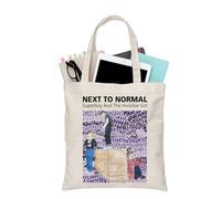 PLITI Broadway Sac fourre-tout musical Broadway Merchandising Cadeau pour amoureux de la musique Next to Normal Superboy et The Invisible Girl, Next Normal Tgu, medium