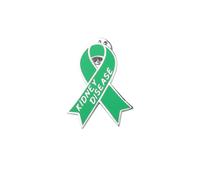 PLITI Broche en ruban vert pour guerrier de sensibilisation aux maladies rénales, M, Acier inoxydable