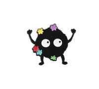 PLITI Broche inspirée de l'anime - Cadeau d'elfe de poussière - Broche en suie - Cadeau pour les amateurs de films de dessin animé Ghibli, M, Acier inoxydable