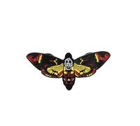 PLITI Broche inspirée du film Silence Lambs - Cadeau pour fan de Hannibal Lecter - Tête de mort - Pour les amateurs de films d'horreur, M, Acier inoxydable
