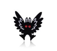PLITI Broche Mothman Cryptozoologie, Cadeau pour les amoureux de Mothman, Mignon Épinglette Cryptide Monstre Cadeau effrayant, Moyen, Acier inoxydable, Pas de pierre précieuse