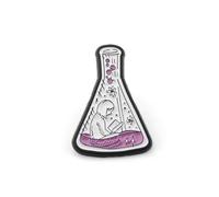 PLITI Broche scientifique pour amoureux des sciences, cadeau scientifique, biologie, chimie, physique, enseignant, sciences, flasque nerd, broche en émail, M, Acier inoxydable