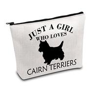 PLITI Cadeau amusant pour femme Cairn Terrier - Cadeau amusant pour maman - Just a Girl Who Loves Cairn Terriers - Pochette de voyage, Girl Cairn Terriers, L9 W7 H0.39
