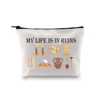 PLITI Cadeau archéologique pour femme, cadeau archéologue, « My Life is in Ruin », pochette à fermeture éclair amusante pour étudiante, My Life Bagu, Mode