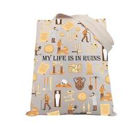 PLITI Cadeau archéologique pour femme - Cadeau archéologue « My Life Is In Ruins » - Pochette de voyage amusante pour remise de diplôme, Life Ruin Tgu, medium