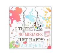 PLITI Cadeau d'artiste - Cadeau pour enseignant - Cadeau peintre - There Are No Mistakes Just Happy Accidents - Palette de peinture - Boucles d'oreilles pinceau, M, Acier inoxydable