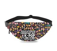 PLITI Cadeau de musique pop coréenne pour fans de drame coréen, cadeau éducation est important, mais K-Pop is Importanter Sac banane à bandoulière, Important Pop Fpu, Mode