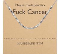 PLITI Cadeau de sensibilisation au cancer - Cadeau survivant au cancer - Collier avec code morse pour femme - Cadeau de soutien au cancer, M, Acier inoxydable