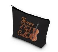 PLITI Cadeau pour violoncelle pour amateur de violoncelle - Cadeau pour professeur de musique - Ne sous-estimez jamais une fille avec une trousse de maquillage en violoncelle, Fille avec violoncelle