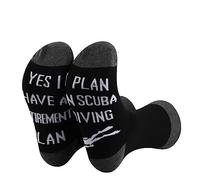 PLITI Cadeaux de plongée sous-marine cadeau de plongeur Yes I Have a Retirement Plan I Plan On Scuba Diving Chaussettes fantaisie pour les amateurs de l'océan, chaussettes de plongée sous-marine U,