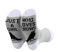 PLITI Chaussettes corbeau cadeau pour amoureux des corbeaux Cadeau pour amoureux des oiseaux Cadeau les corbeaux Cadeau pour l'observation des oiseaux, Chaussettes Girl Loves