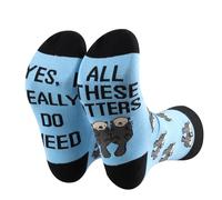 PLITI Chaussettes loutres cadeau pour amoureux de loutre Yes I Really Do Need All These Otters Cadeau Crazy Otter Lady Cadeau pour fan de loutre, All These Otters SocksU, 6-13