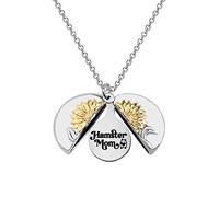 PLITI Collier avec médaillon en forme de tournesol - Cadeau amusant pour les amateurs de hamster - Cadeau amusant pour les amateurs de hamster, M, Acier inoxydable, Pas de gemme