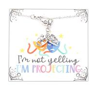 PLITI Collier de théâtre avec pendentif en forme de masque avec inscription « I'm Not Yelling I'm Projecting Comedy », M, Acier inoxydable