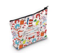 PLITI Dr Seuss Trousse de maquillage musicale Motif chat dans le chapeau Aujourd'hui You are You That is Truer Than True Seussical, Plus vrai que le vrai bagu, Mode