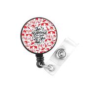 PLITI DST Sorority Gift Bobine de badge pour infirmière Inscription She Believed She Could So She Did