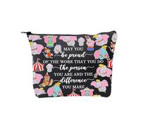 PLITI Dumbo Trousse de maquillage pour femme Motif éléphant volant May You Be Proud of The Work That You Do The Person You are Dumbo, Be Proud Elephant Bagblu, Mode