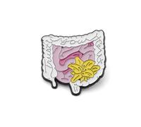 PLITI Épinglette en émail pour intestins, gastro-entérologue, cadeau de récupération chirurgicale du côlon, proctologie maladies digestives, cadeau, M, Acier inoxydable