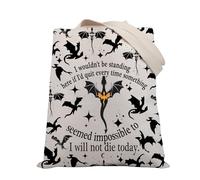 PLITI Fourth Wing Gift Fourth Wing Fantasy Reader Sac fourre-tout Basgiath War College Cadeau I Will Not Die Today Dragon Rider, Not Die Today Tgu, medium