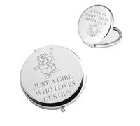 PLITI Gus Gus Gifts Miroir de maquillage de poche inspiré de Cendrillon avec inscription « Just a Girl Who Loves Gus Gus » (Who loves ggus CMU)