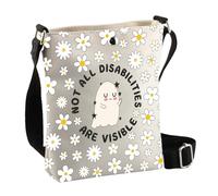 PLITI Invisible disabilities Not All Disabilities Are Visible Sac à bandoulière pour douleur chronique Cadeaux pour les patients, Cbagu non handicapés, 8×7.5×1.8inches