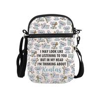 PLITI Koalas Lover Gift Koala Bear Gift In My Head I'm Thinking About Koalas Sac à bandoulière, Penser Koalas Zcbagu, 8.26×5.7×0.78inches