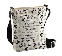 PLITI KOTLC Merchandising Keeper Of The Lost Cities - Cadeau pour les amateurs de livres - Sac à bandoulière Foxfire Academy, Be Proud Lostc Cbagu, 8×7.5×1.8inches
