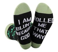 PLITI Lot de 420 chaussettes de cannabis « I Am Blunt Because God Rolled Me That Way », Chaussettes roulées de cette façon, Taille unique