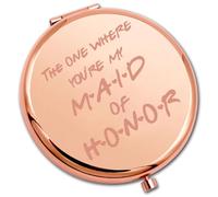 PLITI Maid Of Honor Miroir de poche compact pour fête prénuptiale avec inscription « The One Where You're My Maid Of Honor »
